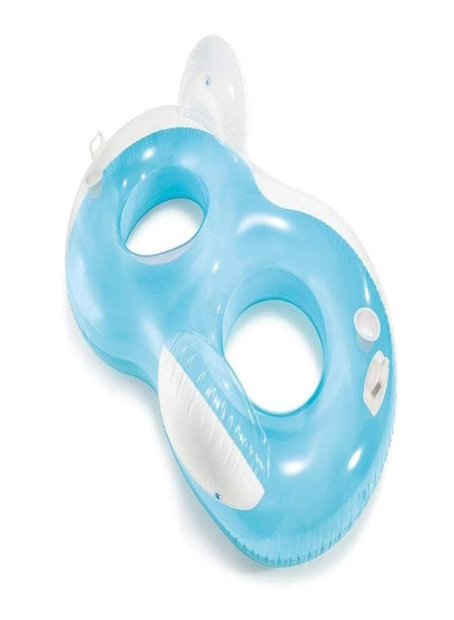 Jilani Donut Double Seat Lounge Swimming Pool Float with Manual Pump - Image 1